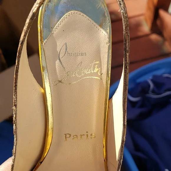 Authentic Christian Louboutin Cork Slingback sz 37 1/2 - Picture 8 of 9